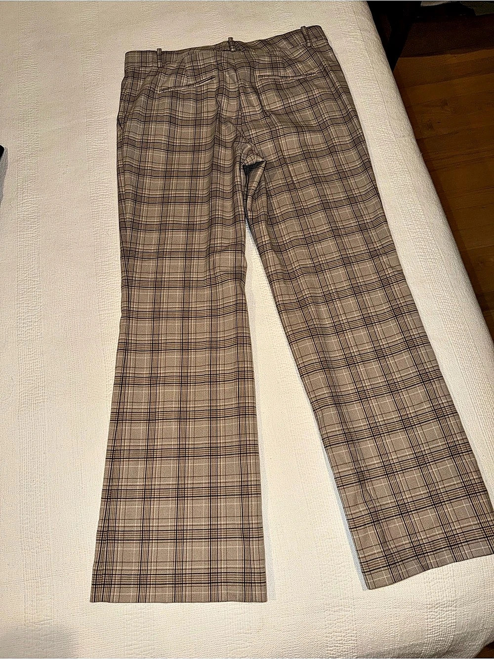Ann Taylor Jayne Plaid Wide Leg Pants in Brown & Beige Like New